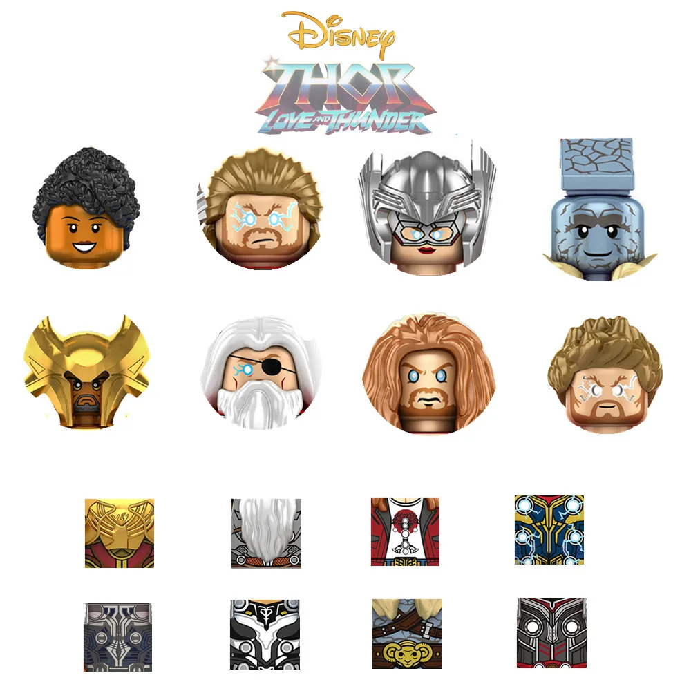 

Марвел Тор любовь и гром Джейн Фостер корг валькири один хаймдалл Мини-куклы строительные блоки Кубики Игрушки для детей