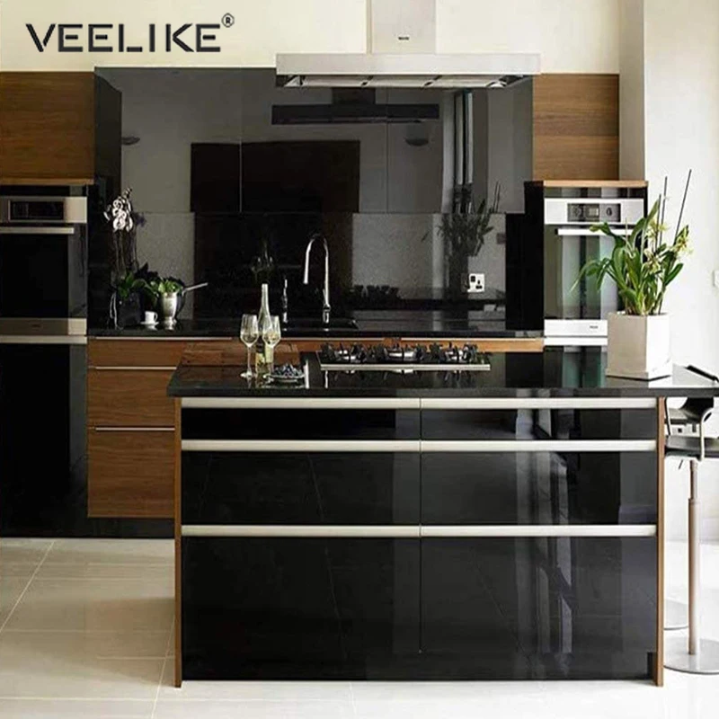 

Декоративные виниловые клеящиеся обои для мебели кухонный шкаф водонепроницаемые настенные наклейки домашний Декор ПВХ Глянцевая однотон...