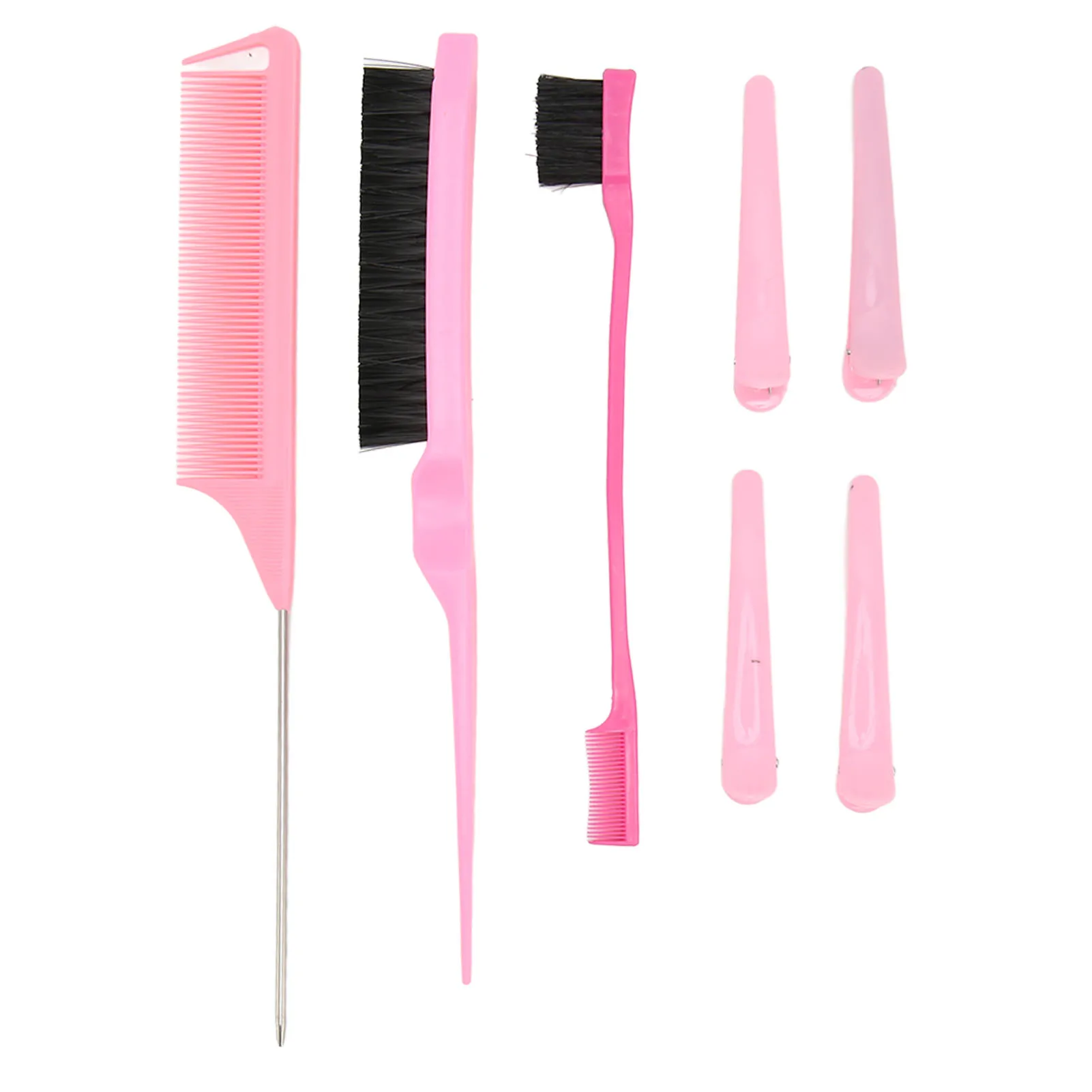 

Hair Styling Comb Set Eyebrow Comb Pink Dual Edge Practical for Barber