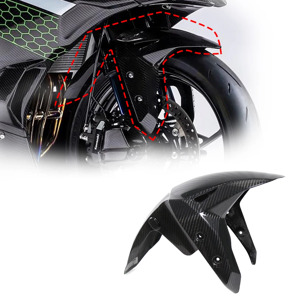 

For Kawasaki ZX25R ZX 25R Motorcycle 3K Carbon Fiber Front Fender Splash Mud Dust Guard Mudguard 2020-2021