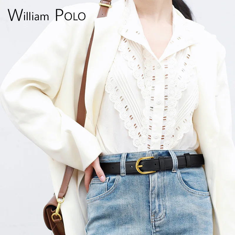 Ремень WILLIAMPOLO из натуральной кожи Женский модный декоративный пояс с