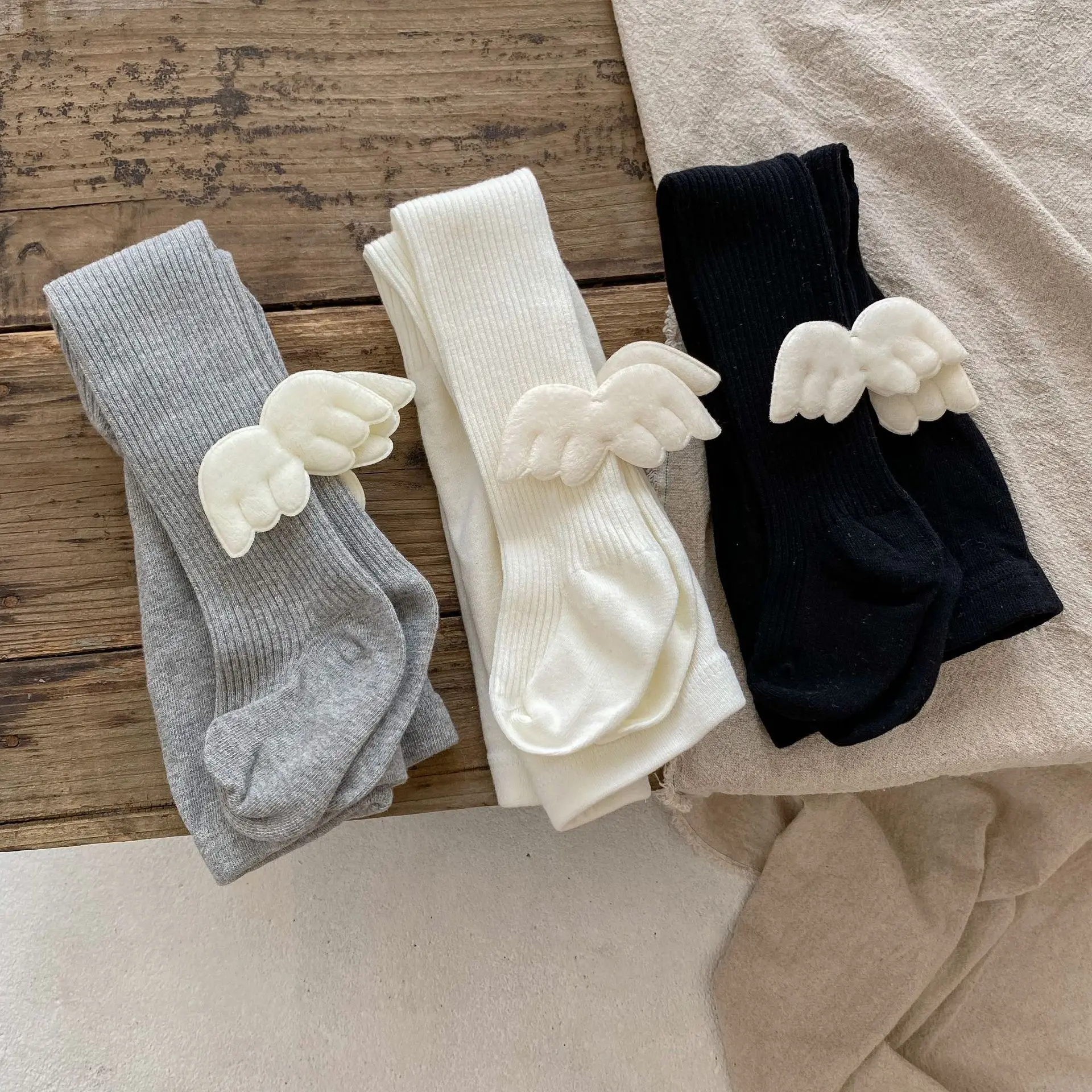 

2022 Autumn New Baby Girl Solid Leggings Children Casual Cute Angel Wings Pantyhose Infant Toddler Pp Pants Baby Girl Clothes