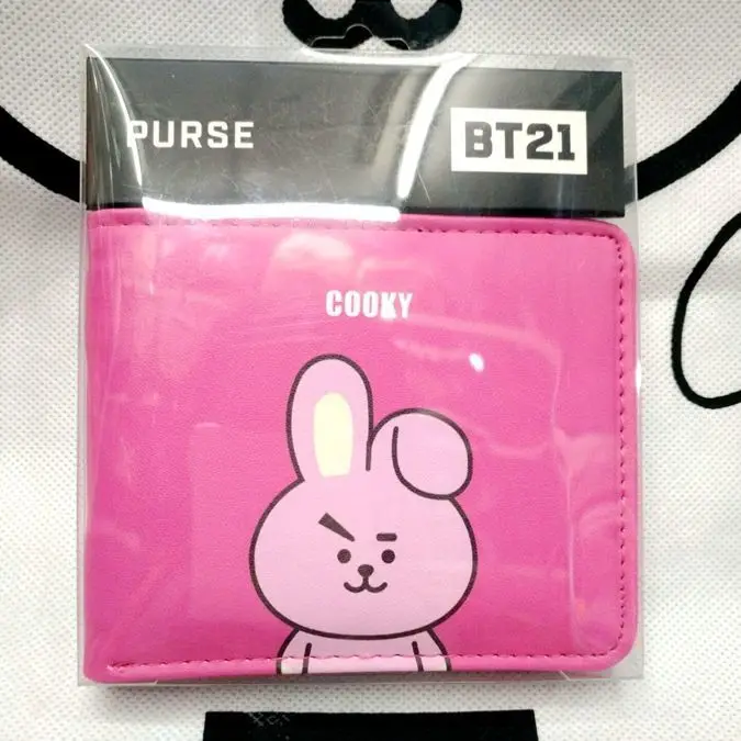 Новый милый маленький кошелек Bt21Ed из искусственной кожи в стиле каваи для