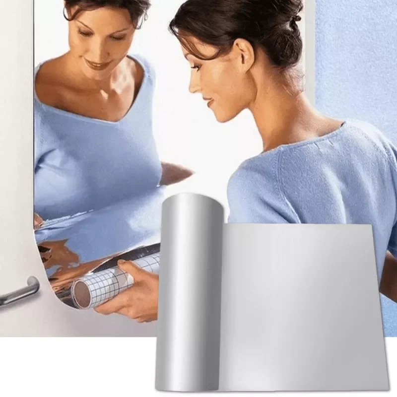 

1 Roll Silver Reflective Solar Self-Adhesive Film Decorative Mirror Foil Waterproof Self Adhesive Mylar Mirrored Contact Paper