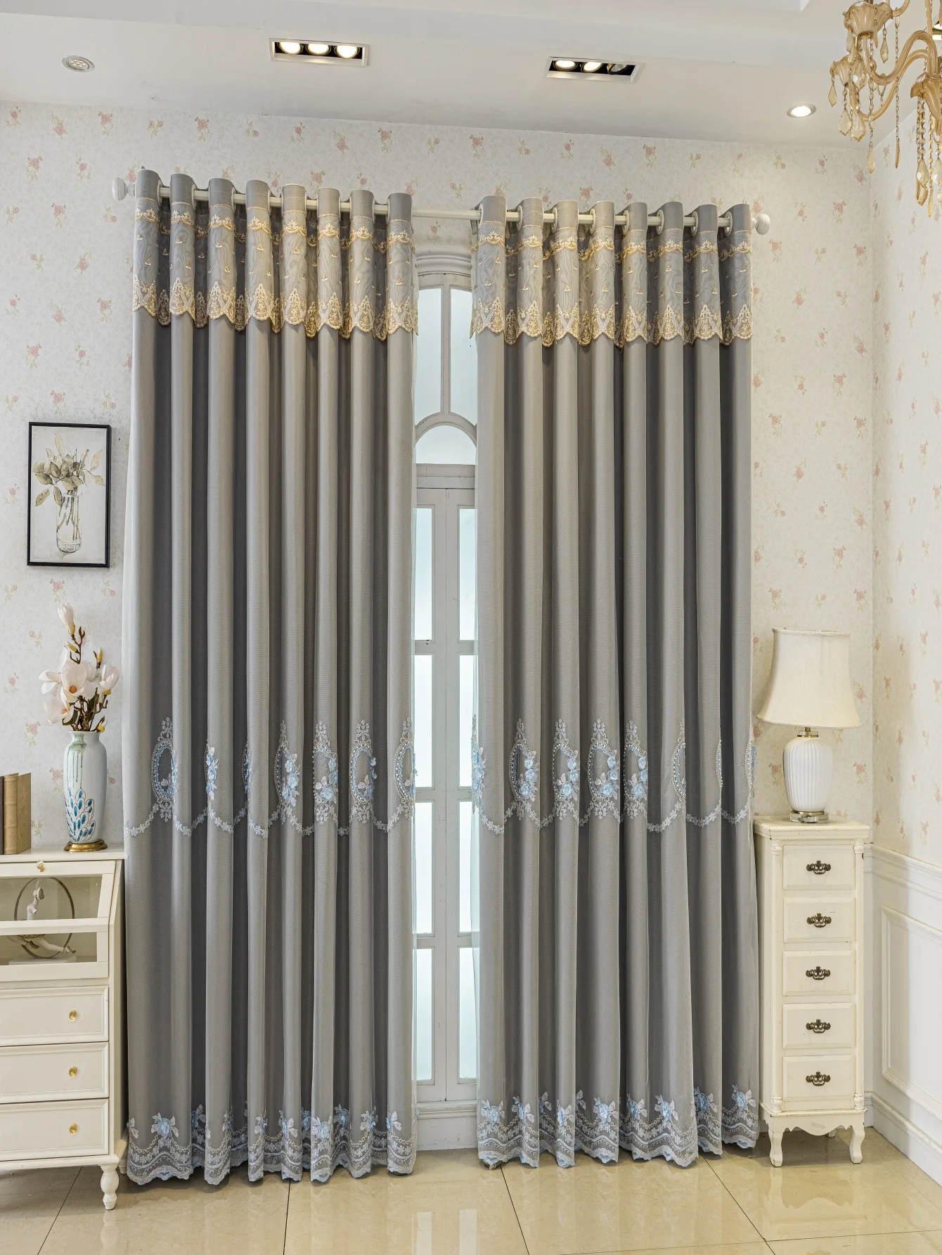 Современная фотоизоляционная занавеска с американской вышивкой