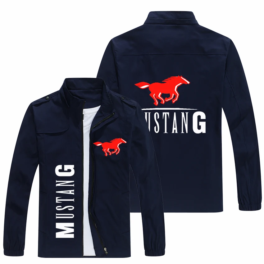 

2022 NEW Spring Autumn Men MUSTANG LOGO jackets Popular Printed casual fashion loose biker jacket Men street baseball uniform
