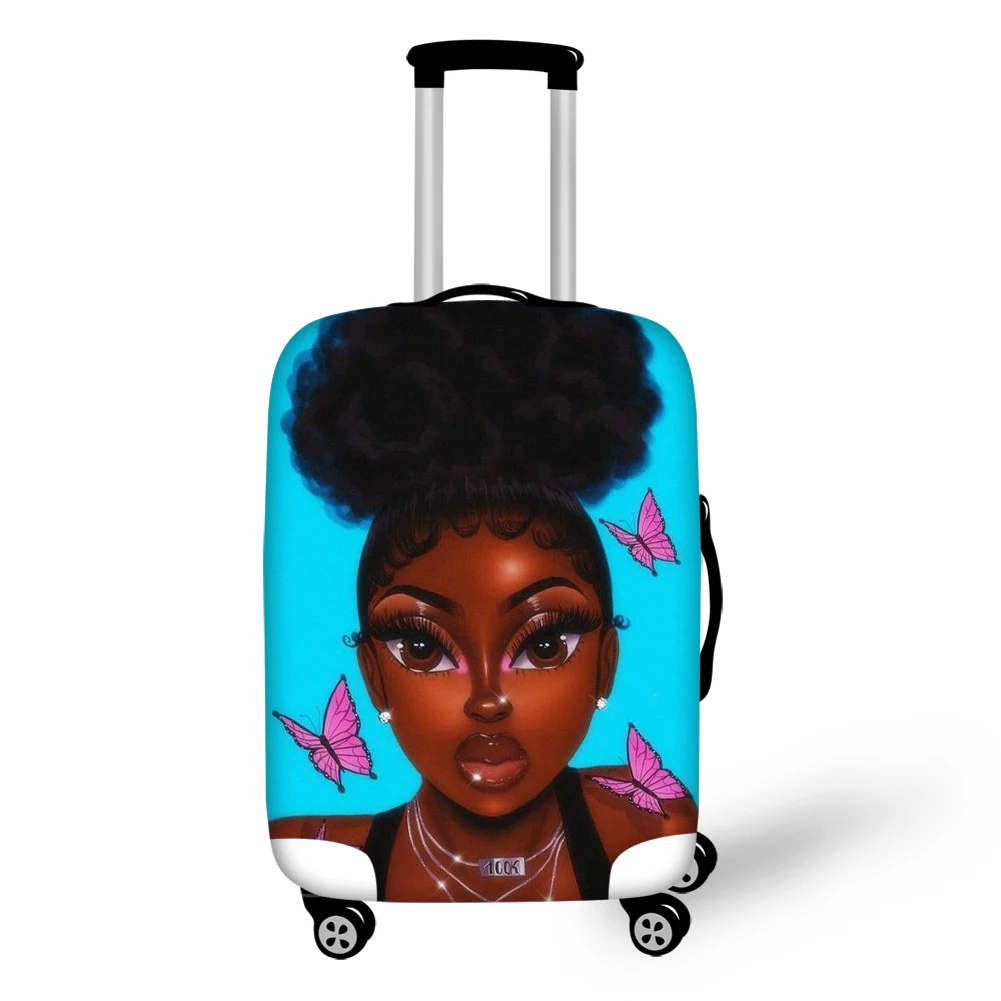 Africa Girl Pattern Elestic Dust Waterproof Travel Luggage Cover For 18-32 Inch Protective Suitcase Covers