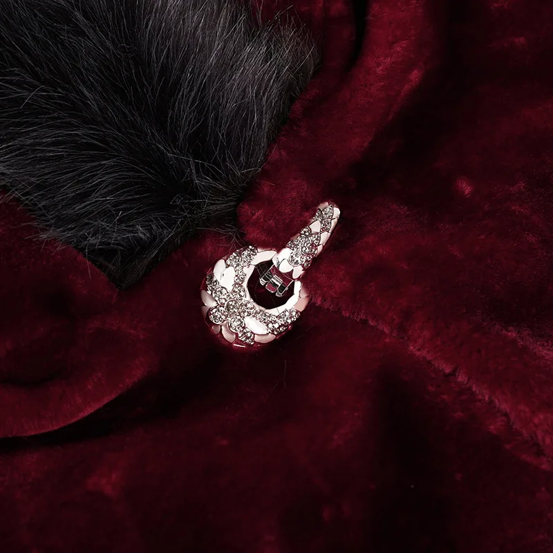 2022 Elegant Faux Fur Coat Women Autumn Winter Mink Coats Fox Fur Collar Hooded Jacket Loose Thick Fur Coats Female Overcoats