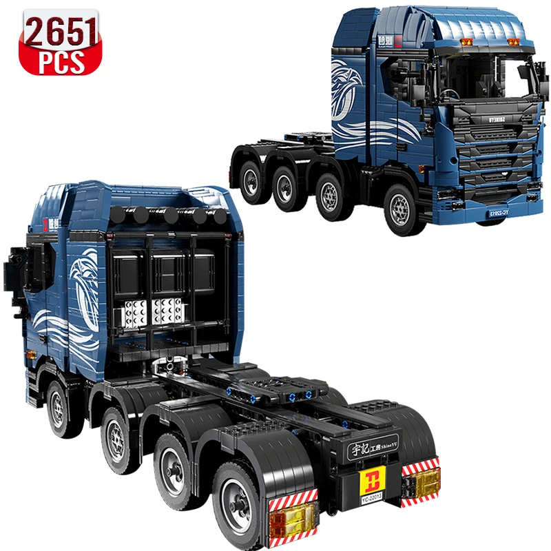 

Technical Ideas Cargo Truck Trailer Model Building Blocks MOC Engineering Vehicle Series Bricks Educational Toys Gift For Adults