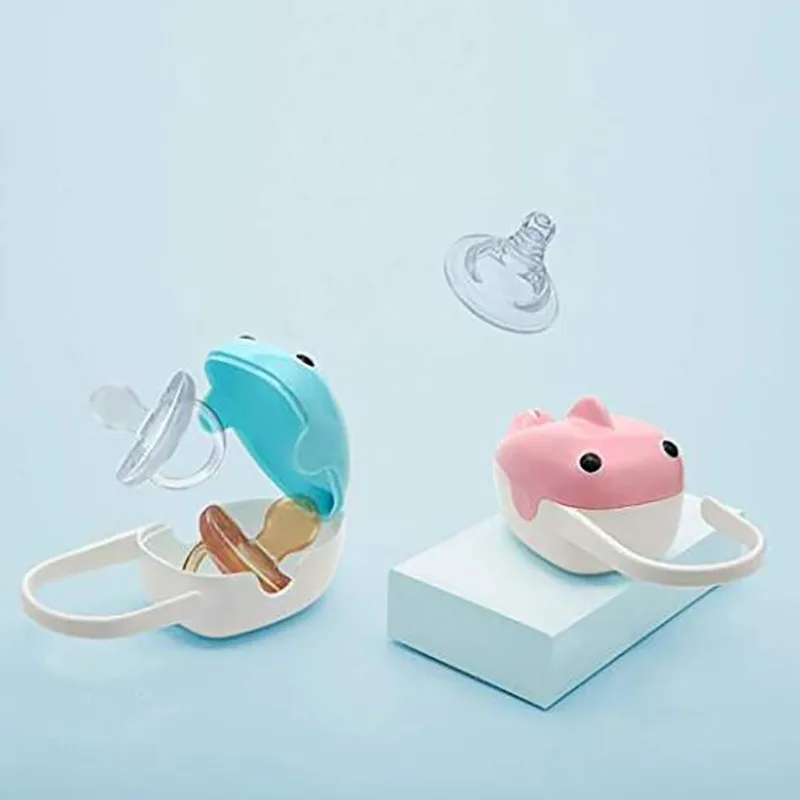 

1Pc Baby Pacifier Storage Box Portable Cute Whale Shape Kids Pacifier Nipple Cradle Case Holder Travel Storage Box