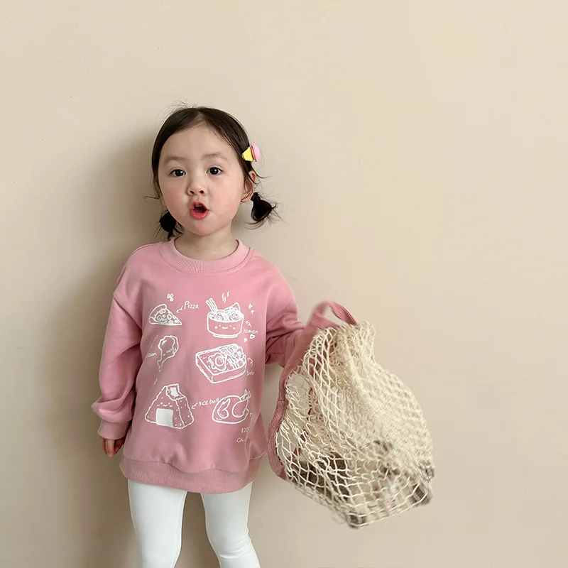 

Children's Clothing Children's Korean-Style Sweater Spring Autumn Boys and Girls Fashionable Cartoon Tops Baby Girls' Pullover