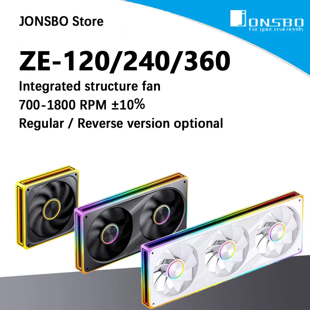 Фото Вентилятор для корпуса JONSBO ZE-120/240/360 120 мм ARGB, Infinity Mirror RGB, PWM-вентилятор, синхронизация с материнской платой, алюминиевый центральный элемент с CD-узором №1