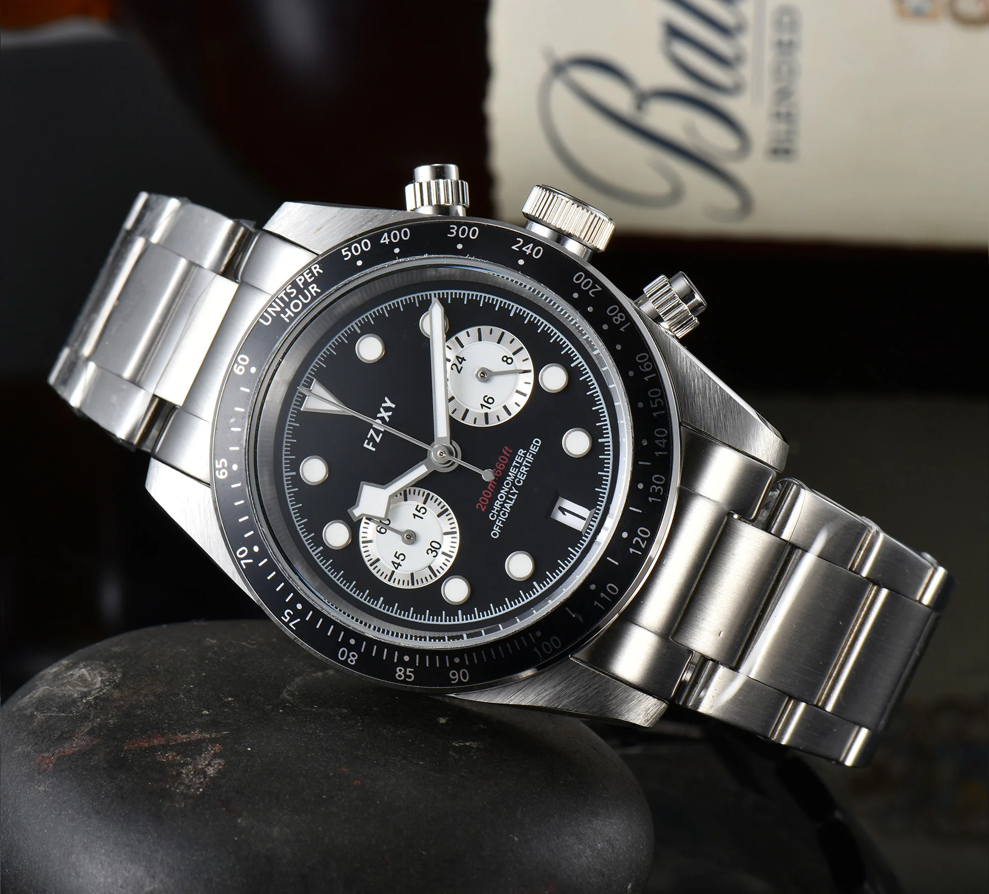 

TUA04 Watches Men's Sport Quartz Chronograph Wristwatches Luxury Stainless Steel Clock with Luminous Watch AAA