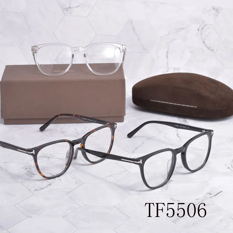 

Винтажные женские оптические оправы для очков, модные ацетатные очки для чтения, близорукости, Рецептурные очки TF5506 с чехлом