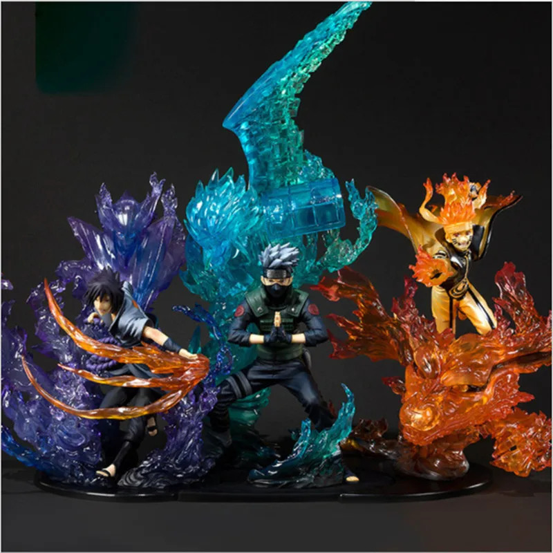 

Naruto statue pvc Flame combination Flame Kakashi Uchiha Sasuke Uchiha Itachi Anime Figure Toys Ornaments Holiday gifts
