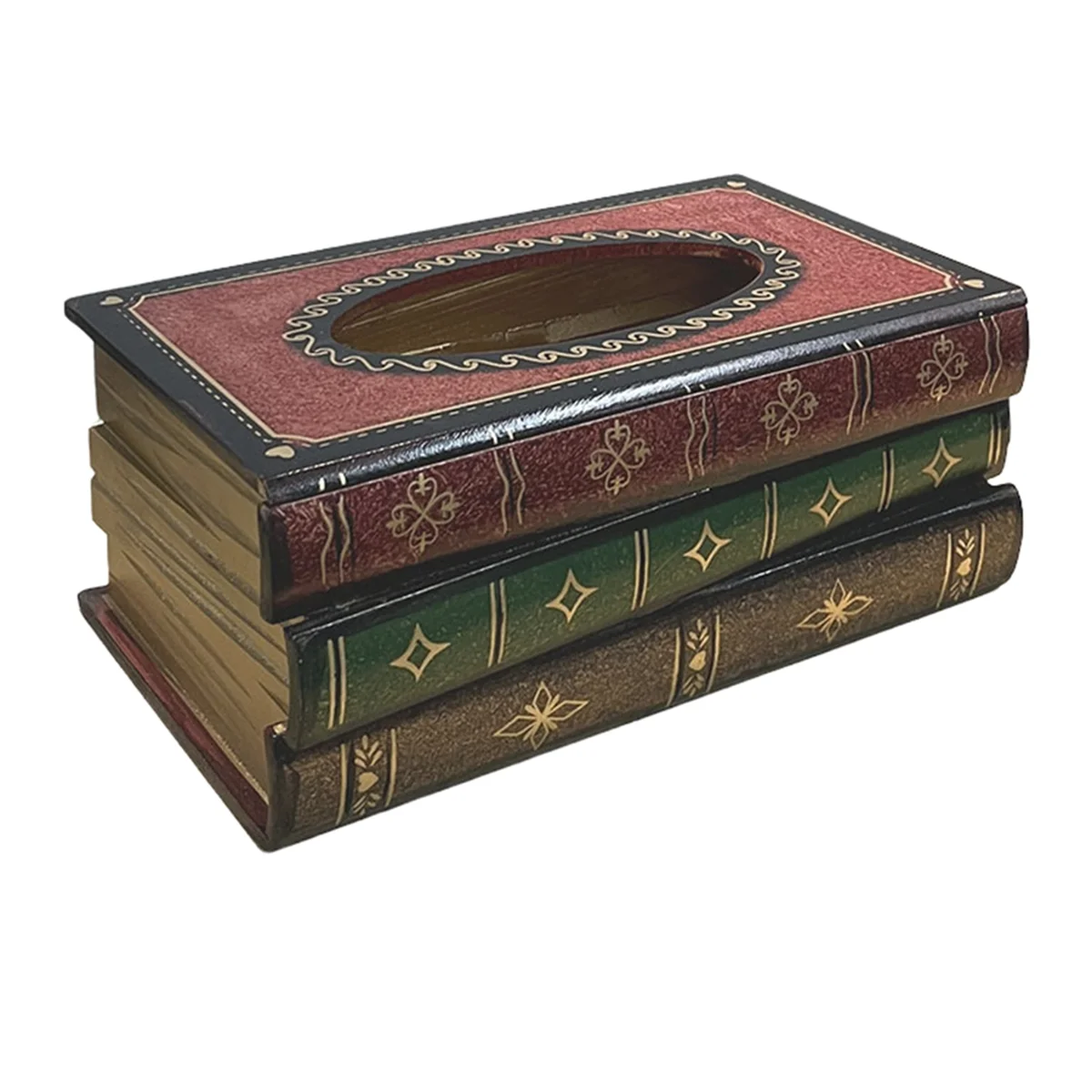 Винтажный дизайн сложенных книг держатель для коробки салфеток из цельного