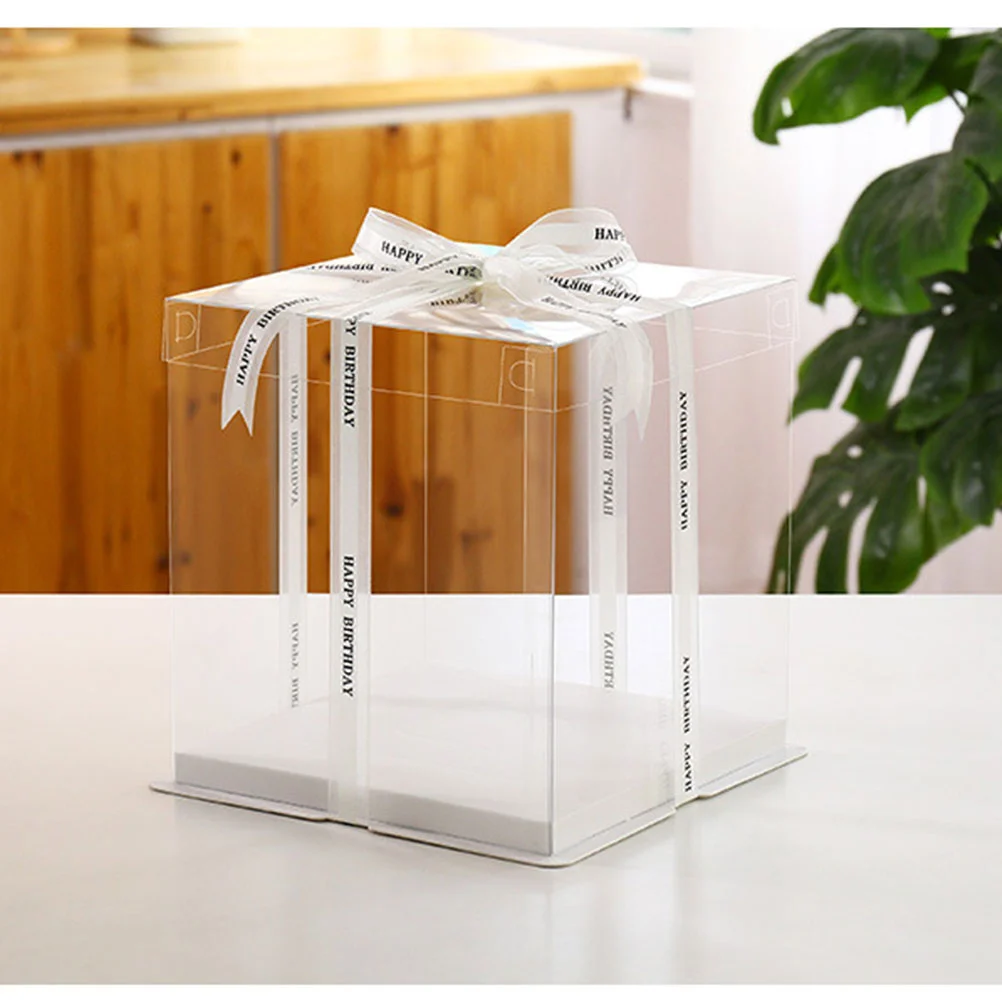

Cake Box Boxes Carrier Clear Container Transparent Packaging Birthday Cupcake Display Wedding Gift Bakery Disposable Packing