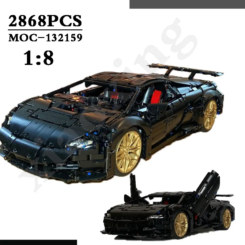 

Строительные блоки MOC-132159 Electric RC Supercar Racing, 2868 шт., спортивный автомобиль на годовщину, строительные блоки MOC для взрослых, рождественский пода...