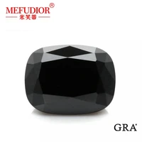 0.8ct To 5ct Black Loose Moissanite Diamond Gemstones Cushion Cut Faceted GRA Certificate Stones Customized D Color VVS1