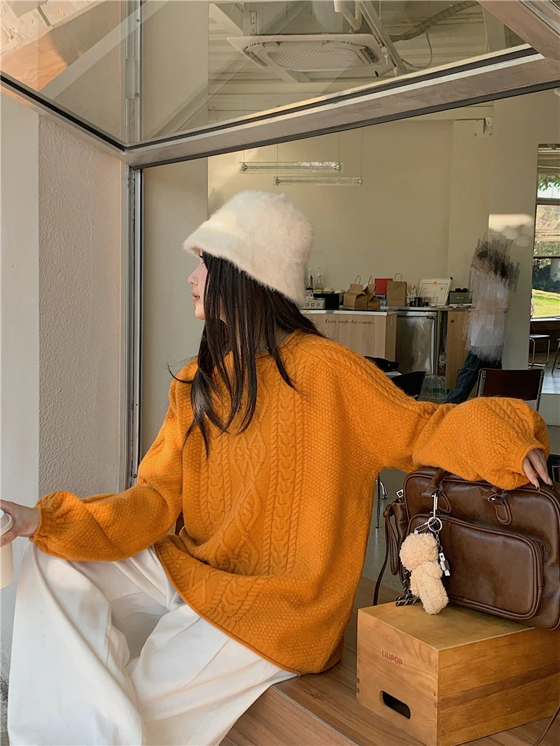 Женский свитер корейской серии Idle Sle Twist осень и зима 2024 новый супер приятный