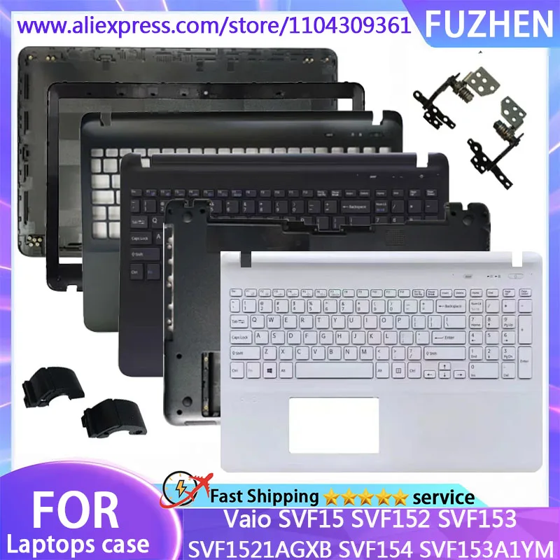 Фото Новинка для Vaio SVF15 SVF152 SVF153 SVF1521AGXB SVF154 SVF153A1YM, задняя крышка ЖК-дисплея для ноутбука/передняя панель/подставка для рук, верхняя/нижний корпус №1