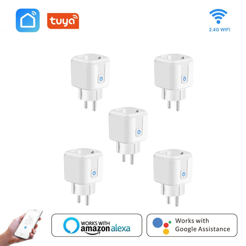 

Tuya WiFi EU Smart Plug 16A 220V Wireless Remote Voice Control Power Monitor Timer Socket for Google Home Alexa