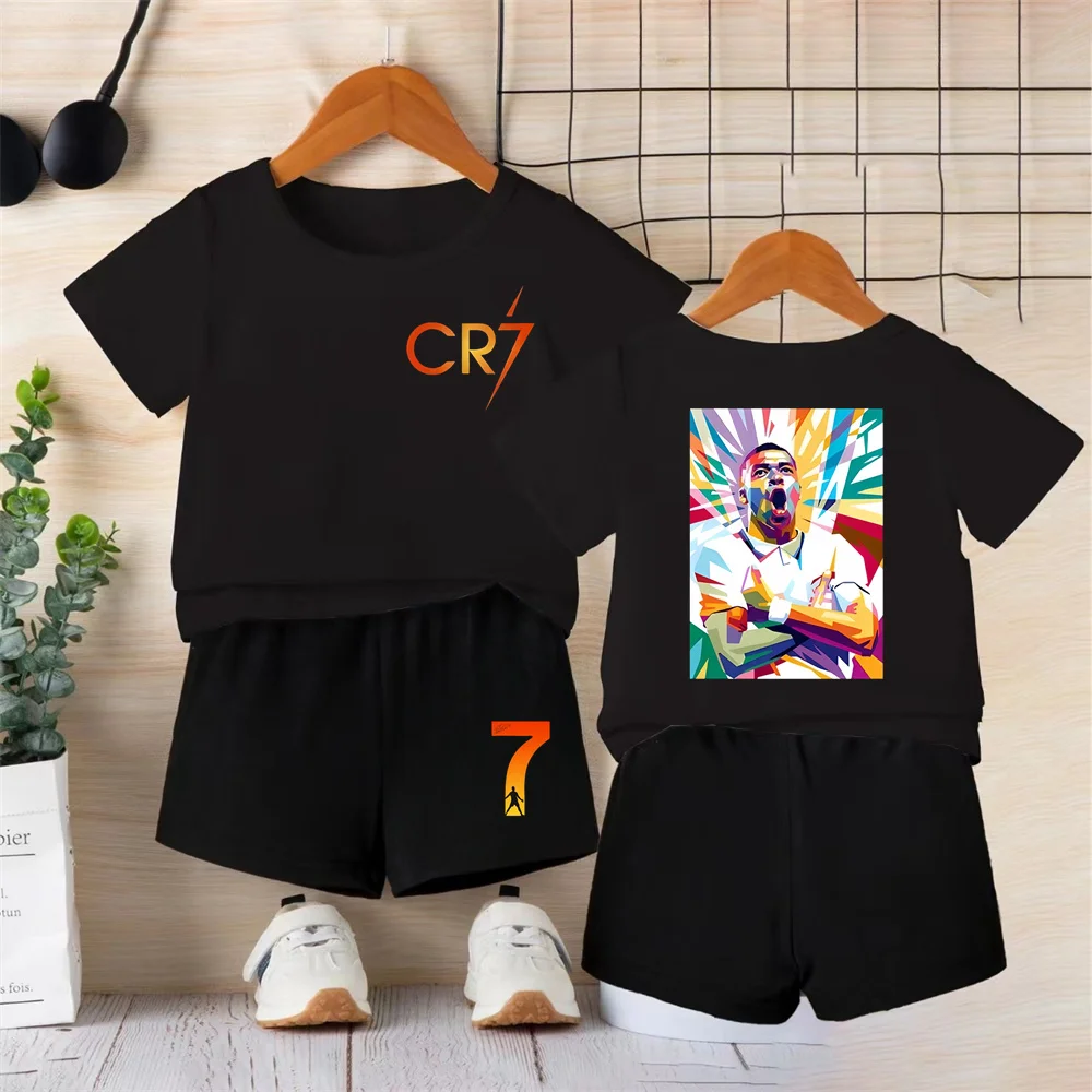 Детский Комплект CR7 Хлопковая Футболка Унисекс Шорты
