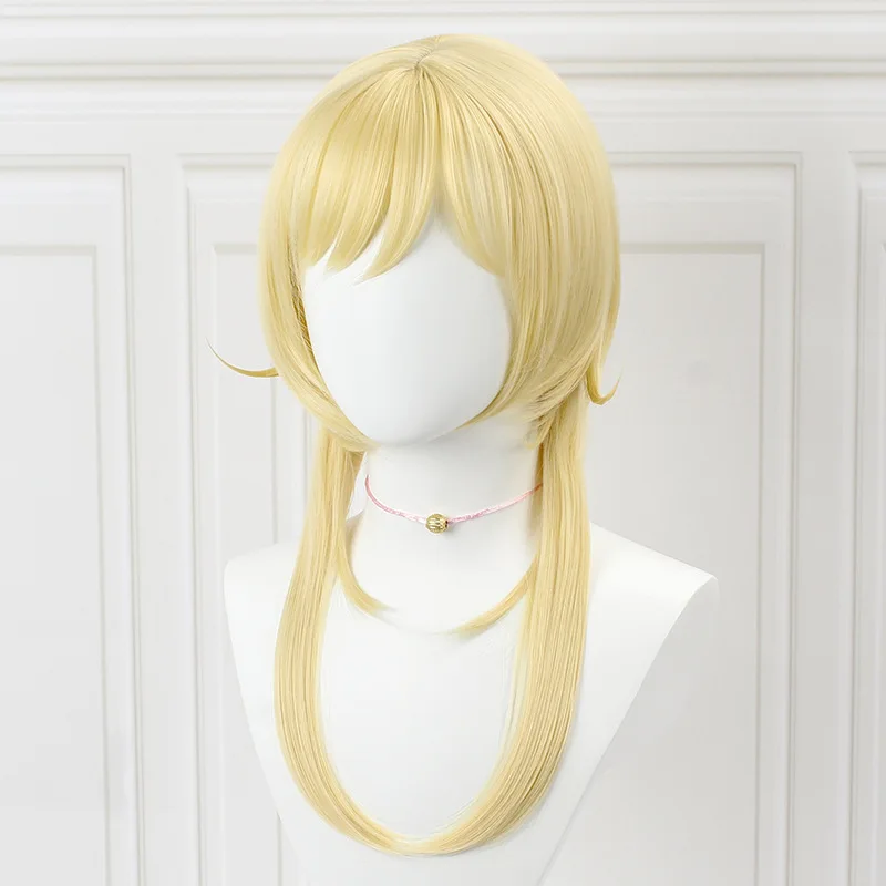 

Длинный золотой путешественник Lumine игра Genshin влияние парик волос с цветком шпилька термостойкие синтетические парики для вечеринок Реквиз...