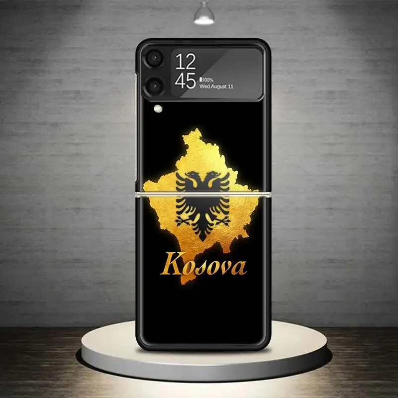 Чехол для телефона с флагом Косово Samsung Galaxy Z Flip 6 5 4 3 5G противоударный чехол Flip6 ZFlip5