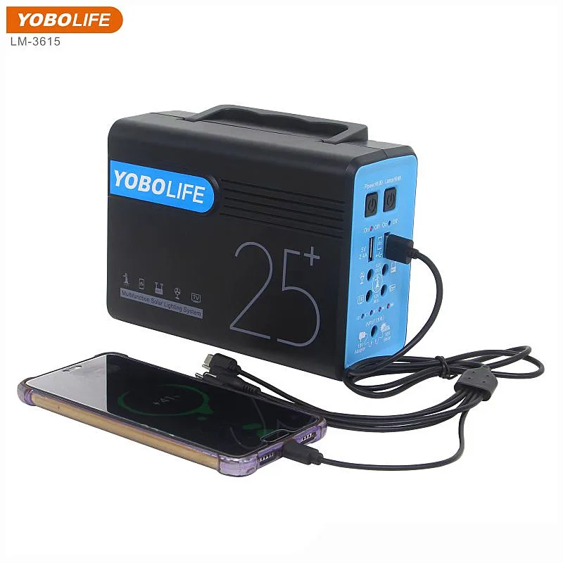 Портативная автономная солнечная система домашнего освещения YOBOLIFE для питания