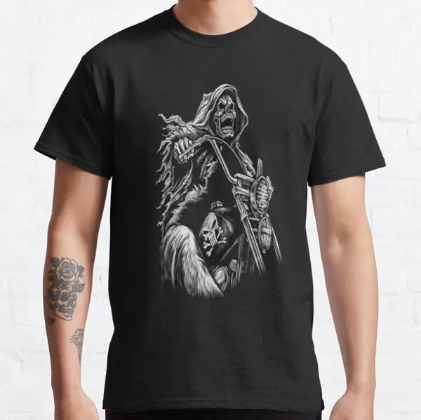 

Motorcycle skull rider illustration premium design t shirt for Harris Suzuki Haojue Kawasaki CFMOTO YMHAHA Bajaj