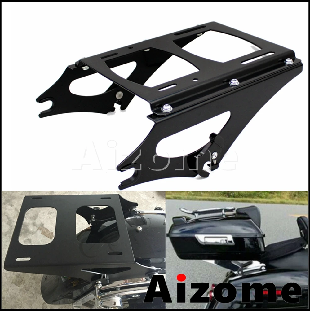 Rear Luggage Motorcycle Detachable Mount Two-Up Tour Pack Rack For Harley Touring Road King Street Glide FLHX FLTRX FLHR 2009-13