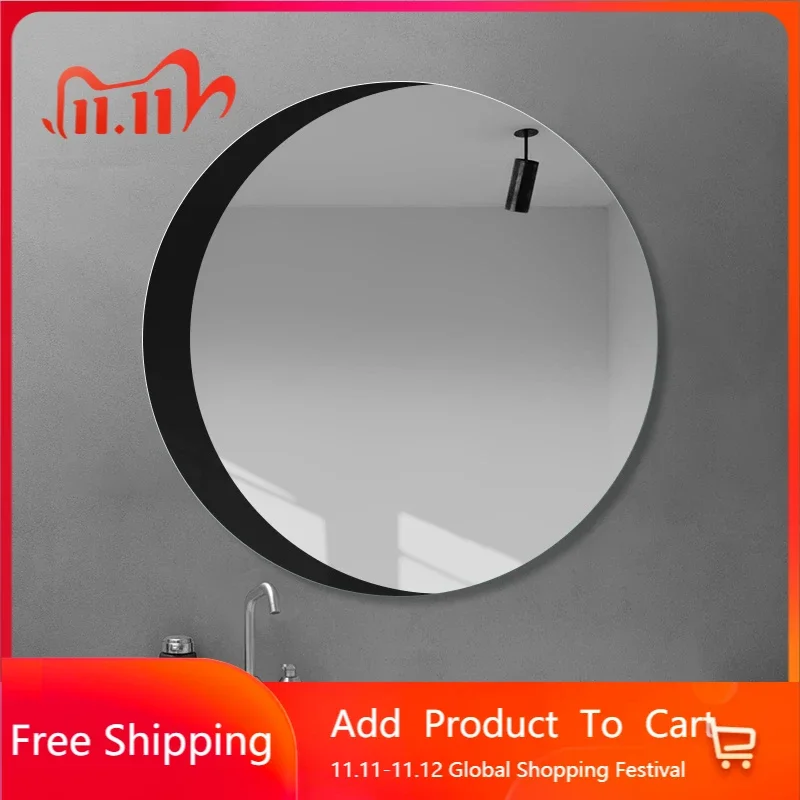 

Round Bathroom Mirror Decorative Makeup Wall Hanging Bathroom Mirror Hairdressing Espejo Pared Bath Mirror Aesthetic EB5BM