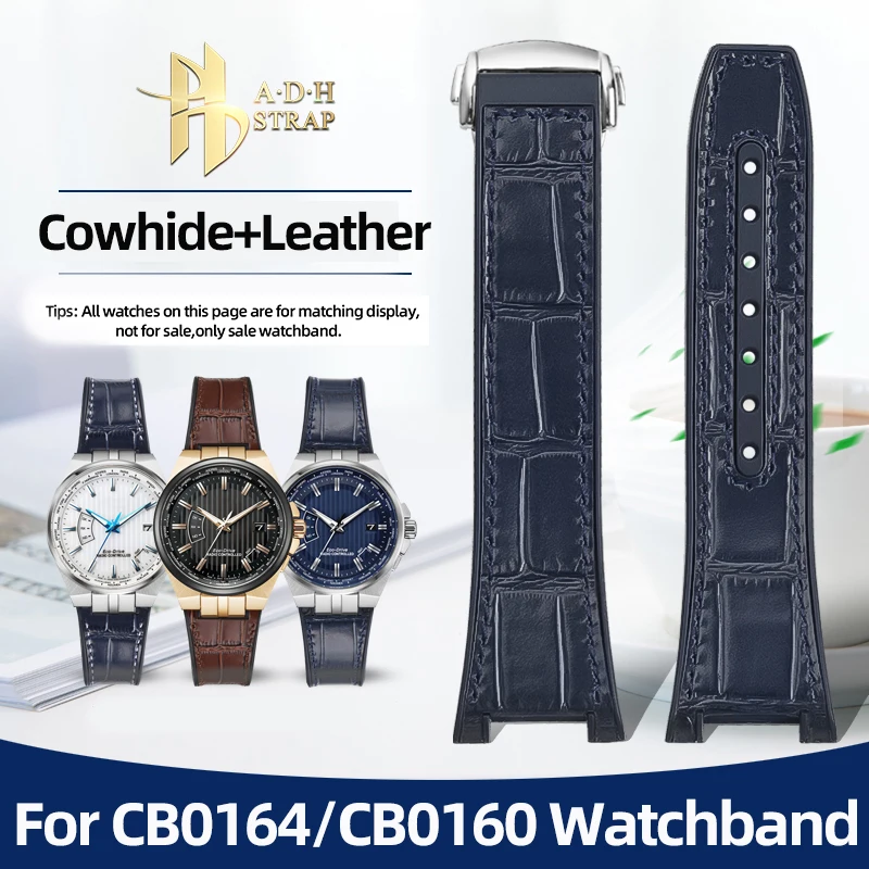 Ремешок из коровьей кожи для наручных часов Citizen CB0164 CB0160 спортивный мягкий со