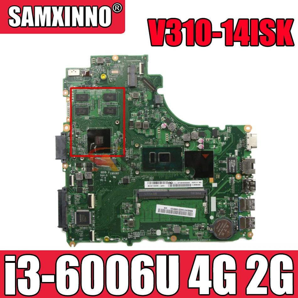 

Материнская плата для Lenovo V310-14ISK V310-14IKB, материнская плата для ноутбука DA0LV6MB6F0 с процессором i3 6006U RAM 4G GPU 2G 100% тест