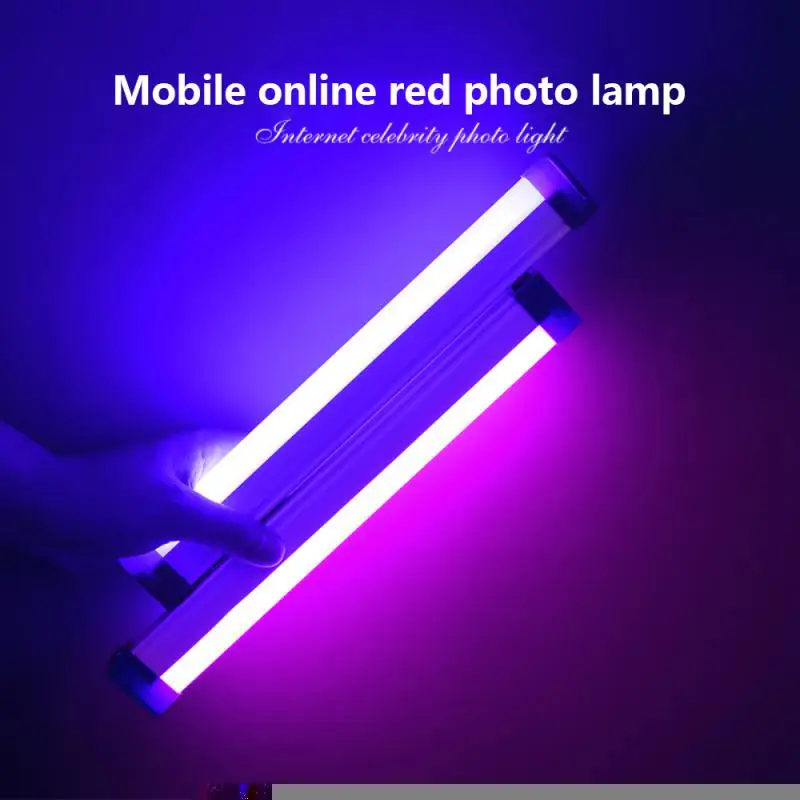 

Атмосферсветильник няя фиолетовая светодиодсветодиодный лампа, цветная светодиодная лампа для прямого эфисветодиодный, ручная подсветил...