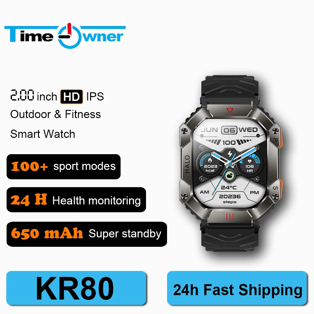 Владелец времени 2-дюймовый HD-экран 650 мАч Длительный срок службы батареи Спорт на