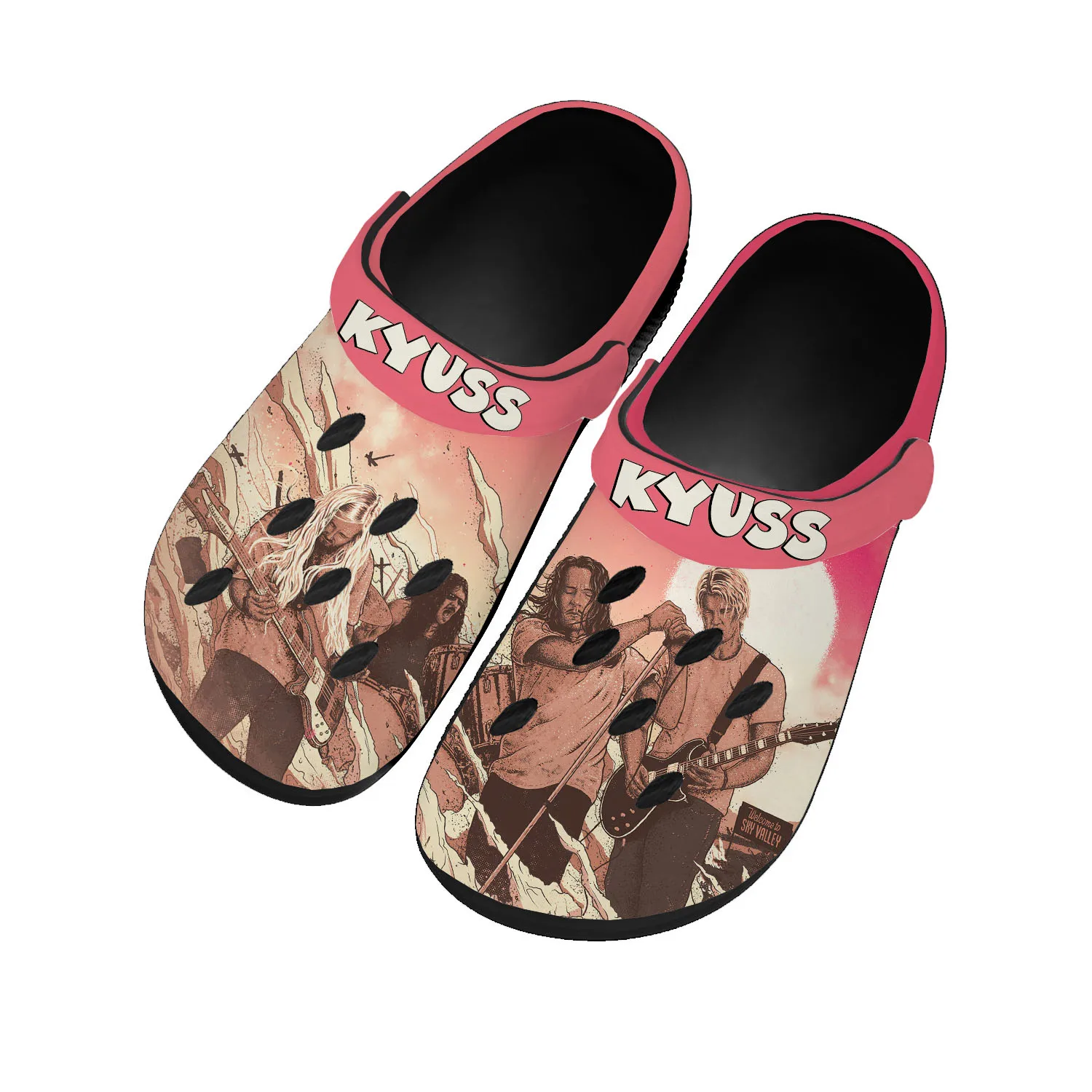 

Kyuss Metal Rock Band Pop Home Clogs Custom Water Shoes Mens Womens Teenager Shoe Garden Clog Breathable Beach Hole Slippers