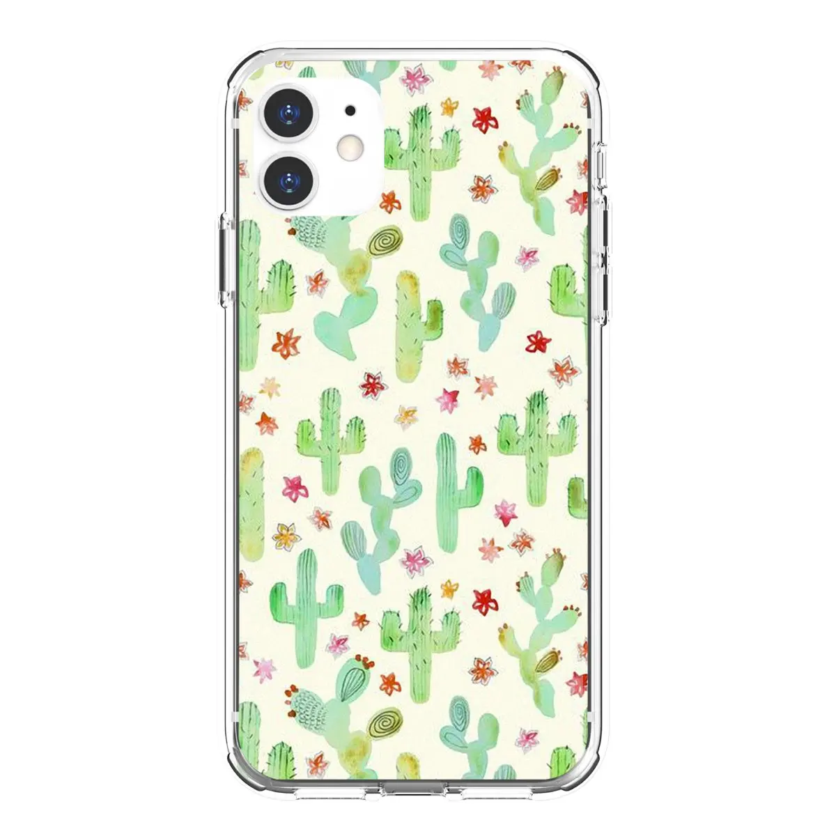 Прозрачный мягкий чехол для Xiaomi mi Redmi Note 3 4 4X 5 6 7 8 8t 9 9s 9t 10 pro lite Cactus-цветы-зеленые