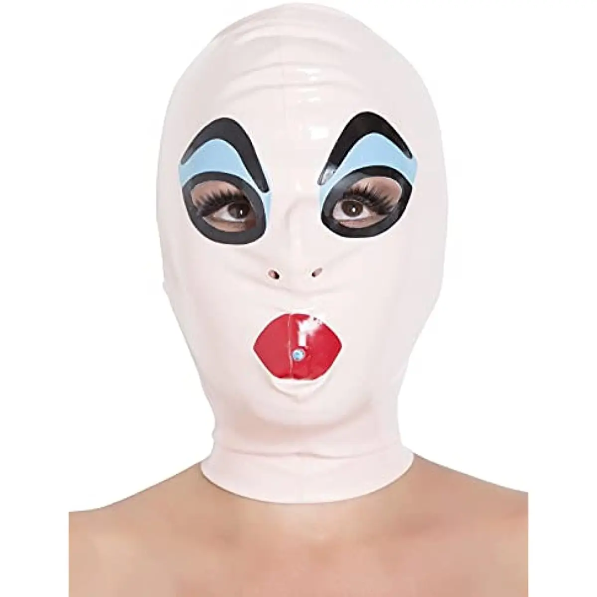 

Latex Hood Mask Cosplay White Dress up Rubber Mask Holiday