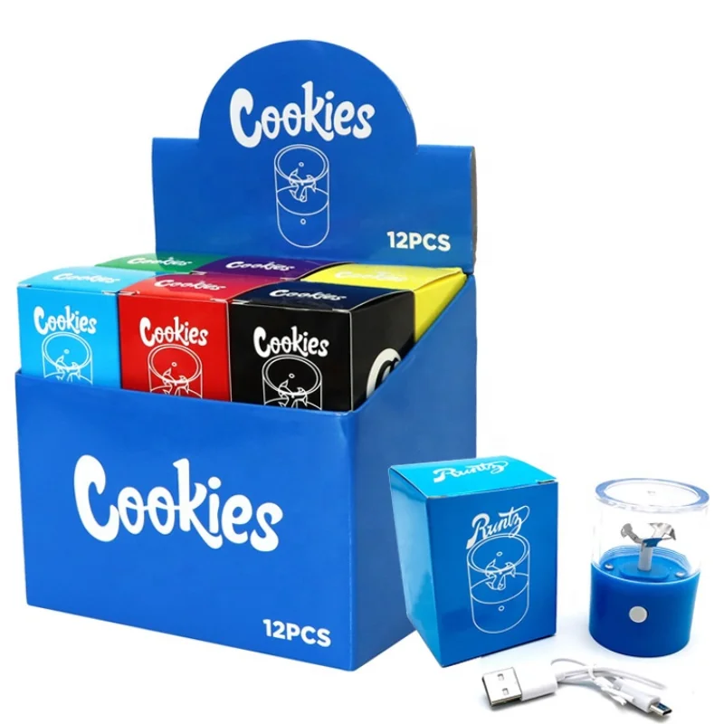 

Automatic Cookies Electric Herb Tobacco Grinder Crusher USB Rechargeable Electronic Herbal Spice Grinders 12pcs In One Display