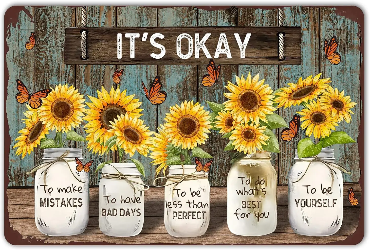 ZYPENG Подсолнух это добро пожаловать чтобы сделать ошибки забавная винтажная