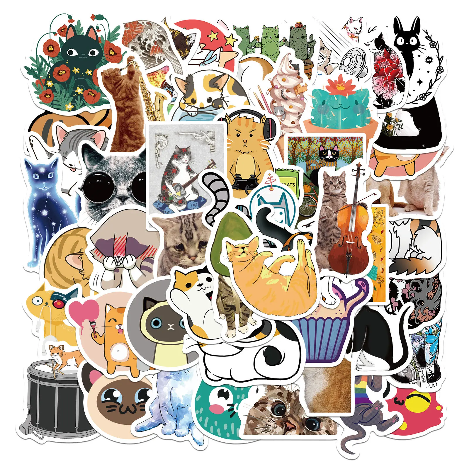 

50 шт., водонепроницаемые наклейки для мотоцикла, велосипеда, шлема, автомобиля