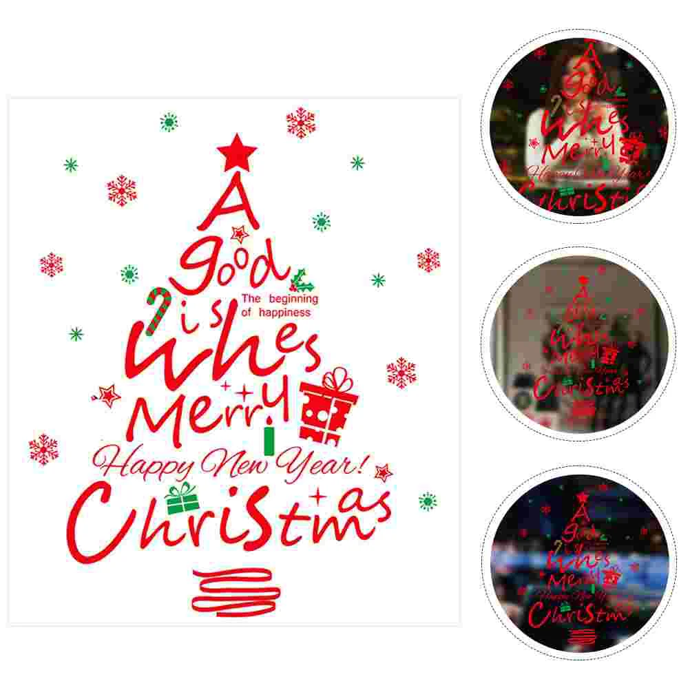 

Christmas Party Decoration Sticker New Year Window Cling Wall Supply Stickers Happy Door Home Showcase Mural Holiday Home decor