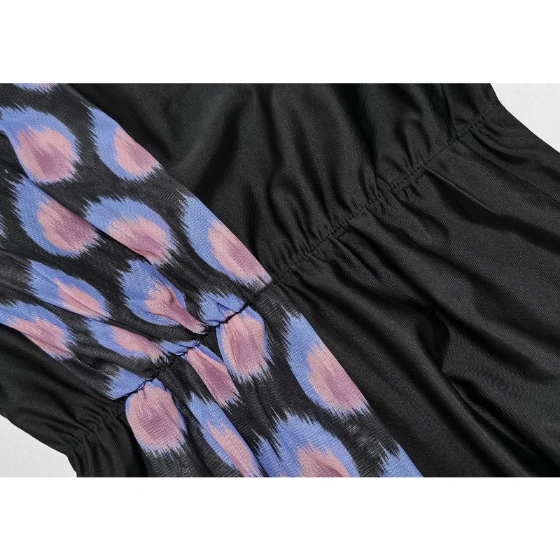 Printed swimsuit sun-proof conservative three-piece surf-blocking swimsuit all around the beach