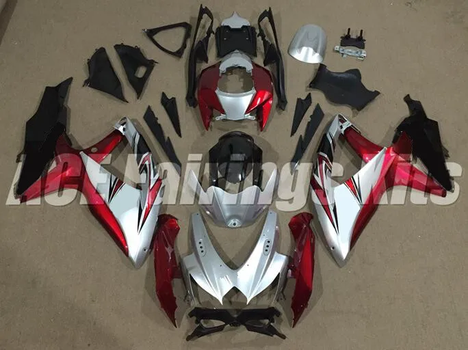 

Новый комплект обтекателей из АБС-пластика подходит для женской модели 08 09 10 R600 R750 K8 GSXR 600 750 2008 2009 2010 Прохладный Красный Серебряный