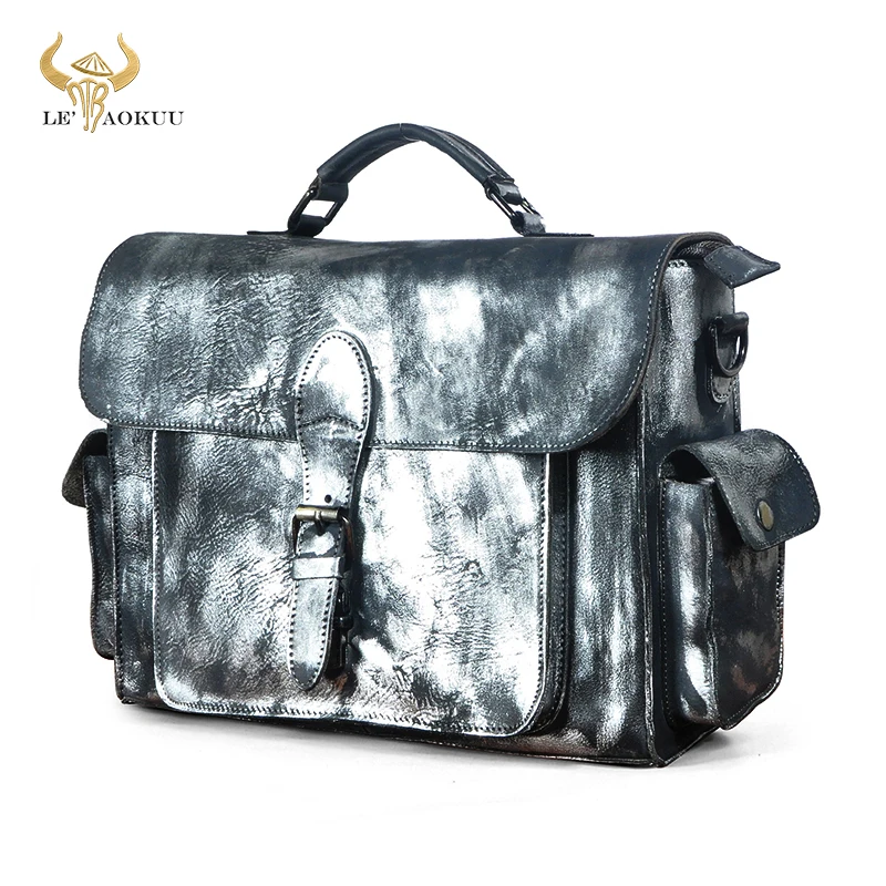 Thick Real Leather Business Portfolio Best Professional Executive Lawyer Briefcase Computer Laptop Case For Men Male Bag 2058