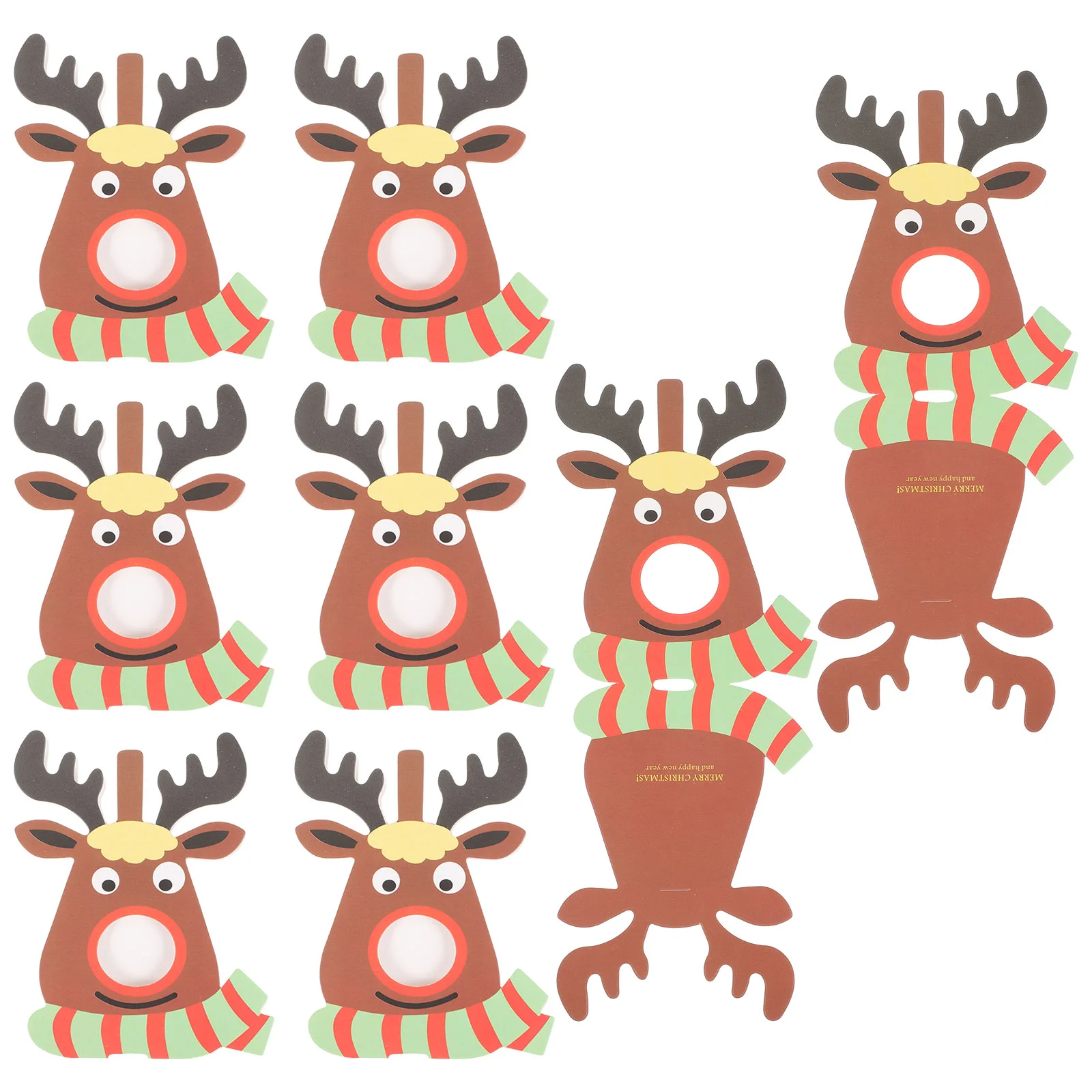 

25pcs Lovely Elk Lollipop Paper Christmas Reindeer DIY Candy Decoration Xmas Birthday Party Supplies for Kids (Green Elk)