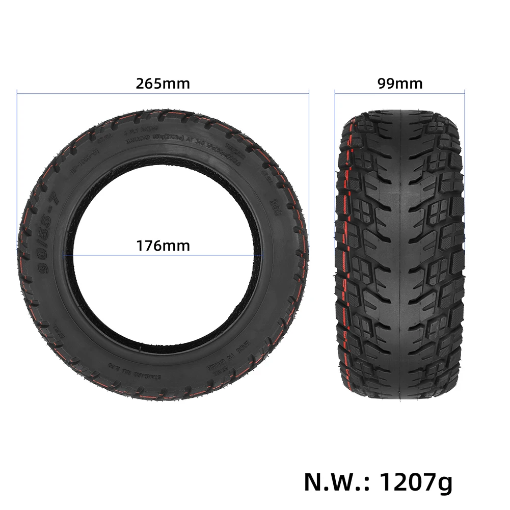 

E-Scooter Replacement Parts High Quality Tubeless Tyre 90/55-7 Black 11 Inch Built-in Live Glue Electric Scooter