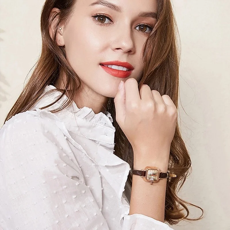 Новые женские минималистичные механические модные трендовые кварцевые часы для